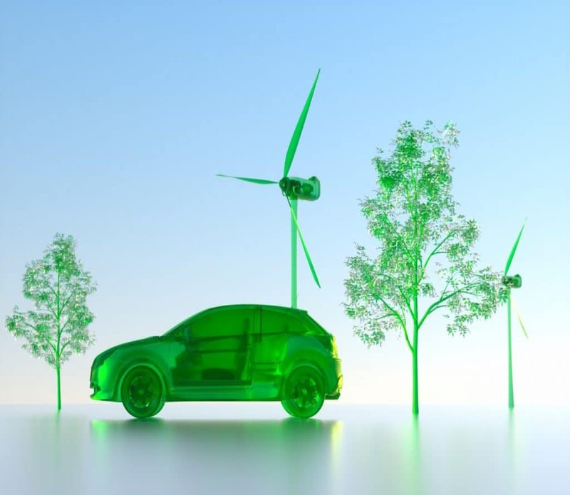 自動車と再生エネルギーイメージ