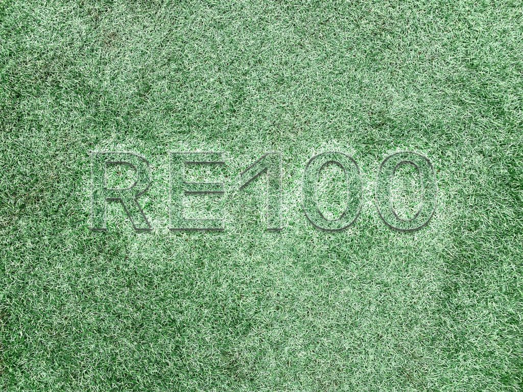 RE100 芝生 グリーン 立体的文字